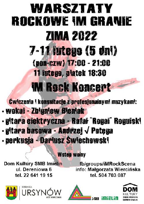 Warsztaty Rockowe iM Granie - ZIMA 2022.