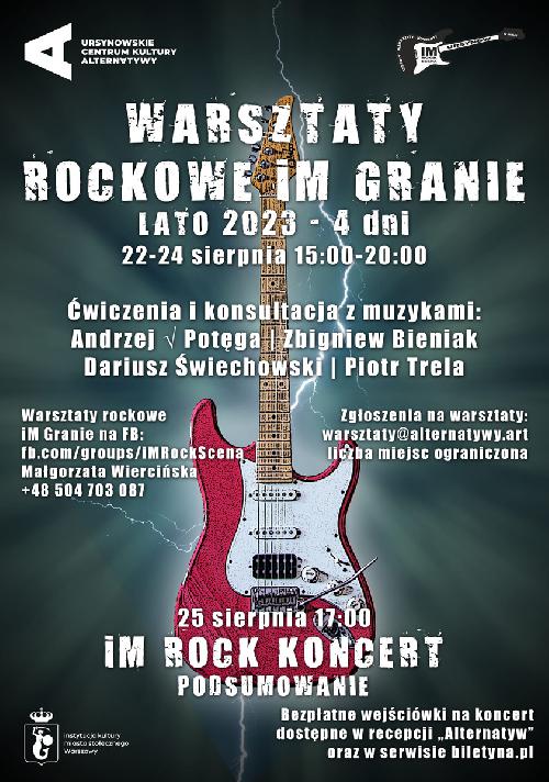 Warsztaty Rockowe iMGranie - Lato 2023. Wstęp wolny.