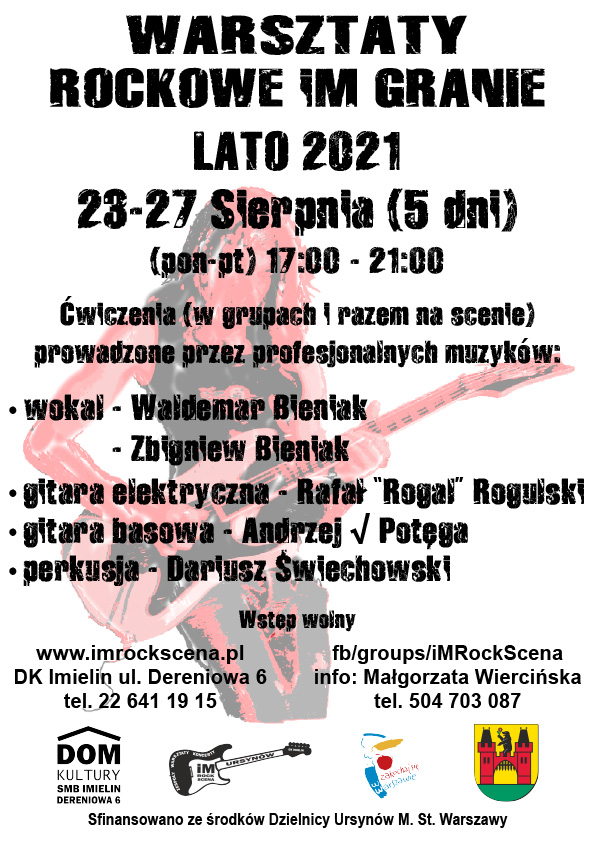 Warsztaty Rockowe iM Granie - LATO 2021